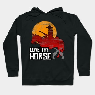 Red Horse Sunset Cowboy T-Shirt - LOVE THY HORSE Hoodie